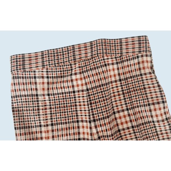 FREE PEOPLE Carnaby Retro Tan Plaid Hi Rise Slim Fit Pants Size 2 - Picture 6 of 8